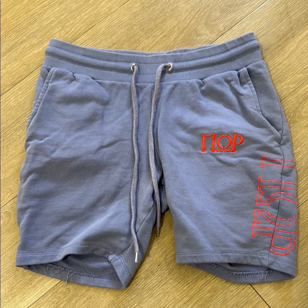 ASOS Blue and Red Athletic Shorts Elastic Waistband
